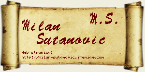 Milan Šutanović vizit kartica